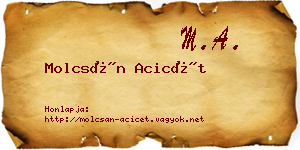 Molcsán Acicét névjegykártya